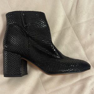 Black croc booties